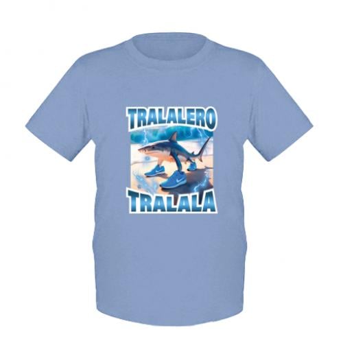 Футболка дитяча Tralalero Tralala meme 128 см Блідо-блакитний (19361234-14-211304-S)