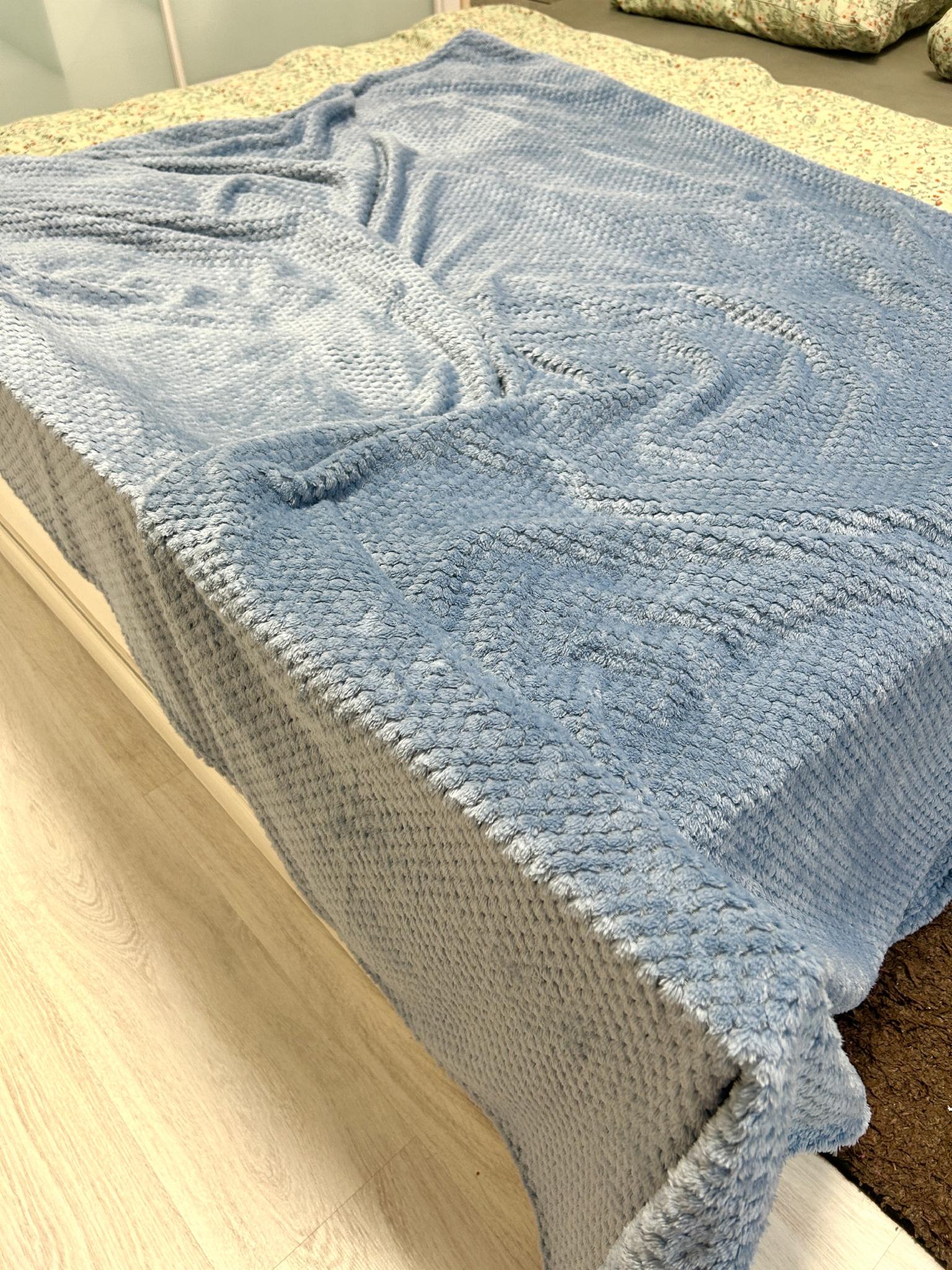 Плед бамбуковый Однотонное наслаждение 145х210 см Голубой (B-7120/2) - фото 2