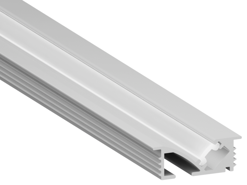 Профиль алюминиевый анодированный LEDUA АЛ-34 + рассеиватель для LED ленты врезной 2 м (4279)