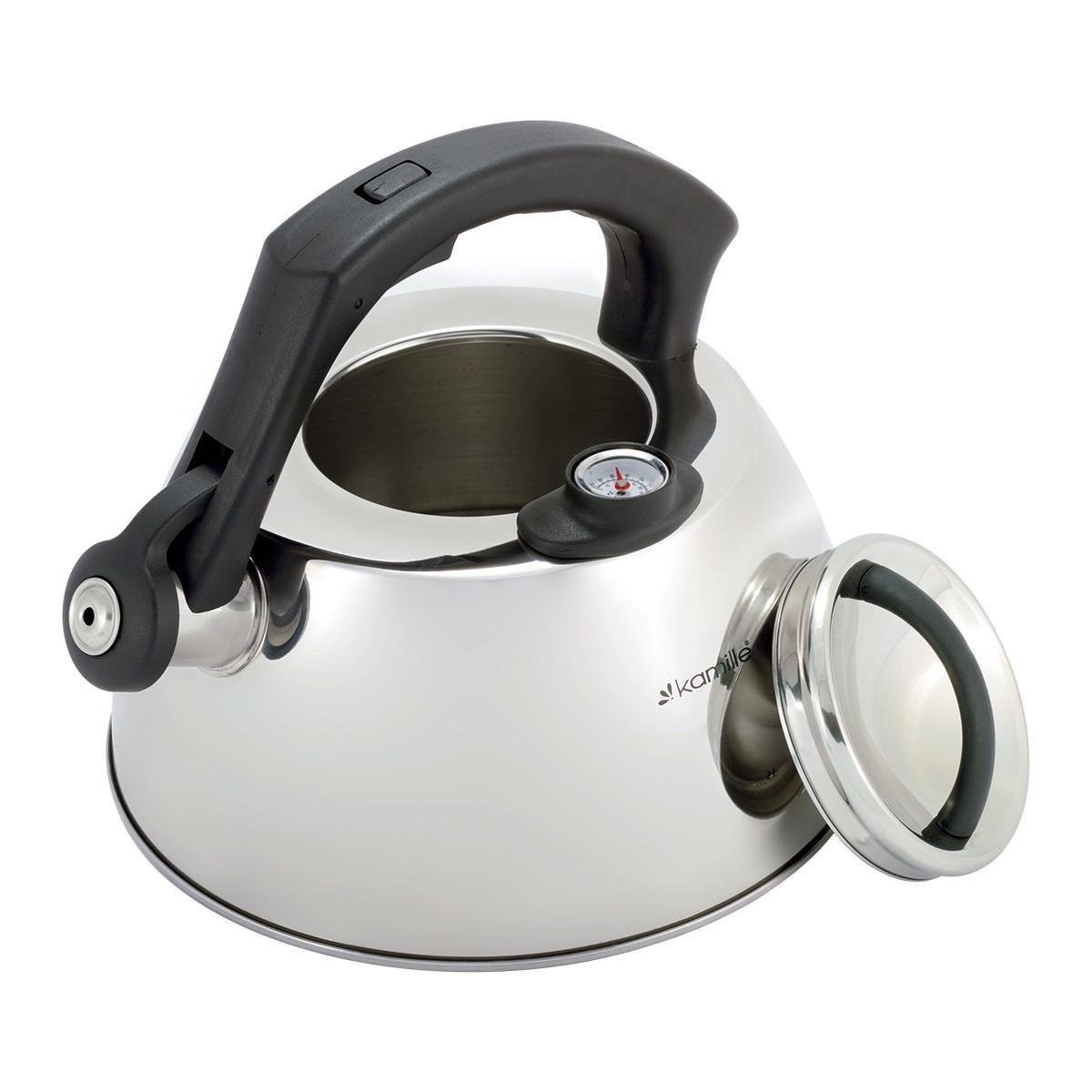 Чайник со свистком Kamille KM-1077 из нержавеющей стали с термометром 3 л Стальной (150-84-1077) - фото 4 Чайник со свистком Kamille KM-1077 из нержавеющей стали с термометром 3 л Стальной (150-84-1077) - фото 4