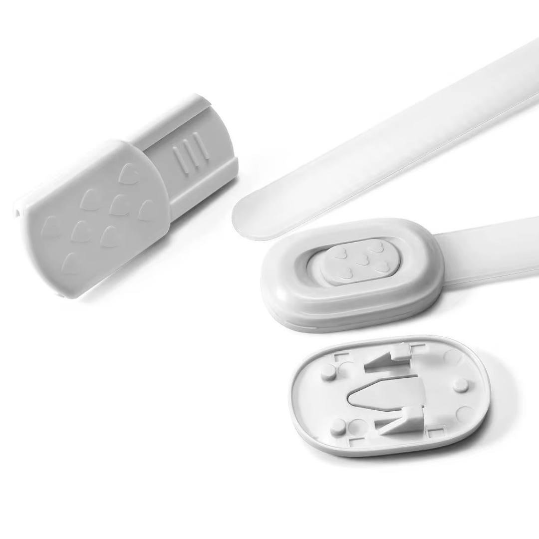 Набір універсальних захисних замків Bodasan від дітей для меблів/холодильника та ящиків 4 шт. Білий (BL11) - фото 3