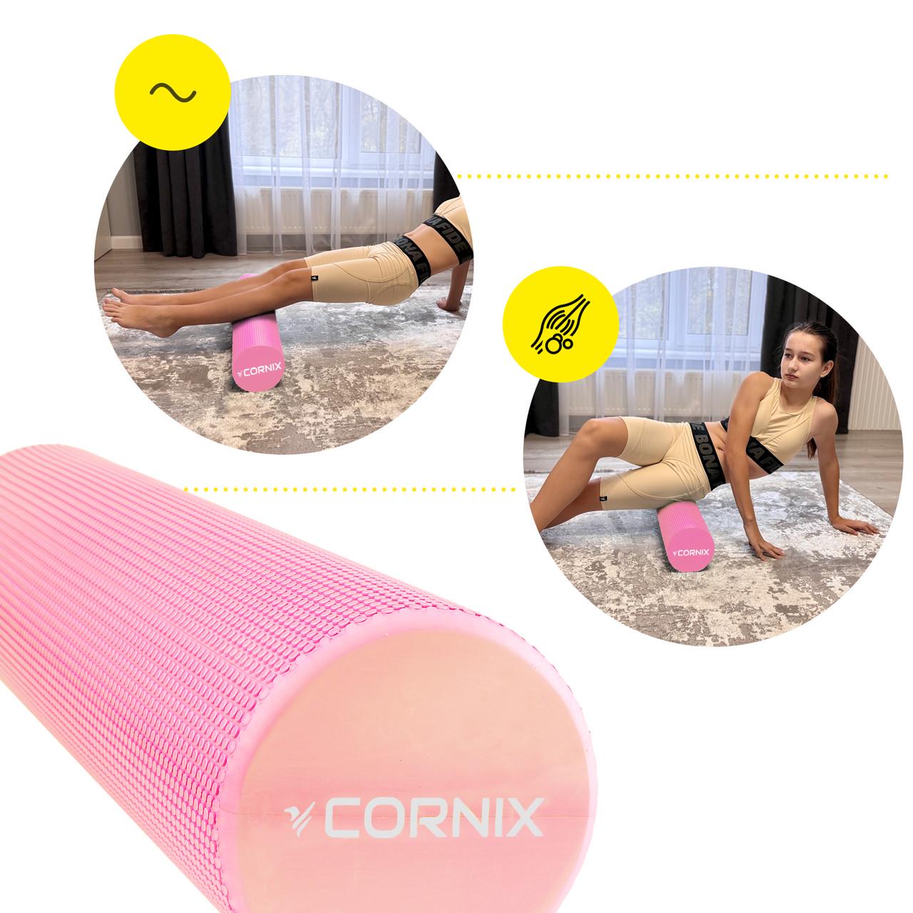 Массажный ролик Cornix EVA+ 60х15 см Pink (XR-0308) - фото 8 Массажный ролик Cornix EVA+ 60х15 см Pink (XR-0308) - фото 8
