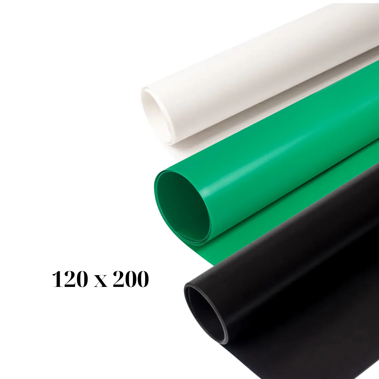 Фотофон ПВХ 3 шт. 120х200 см Белый/Черный/Зеленый хромакей (ПВХ33) - фото 2 Фотофон ПВХ 3 шт. 120х200 см Белый/Черный/Зеленый хромакей (ПВХ33) - фото 2