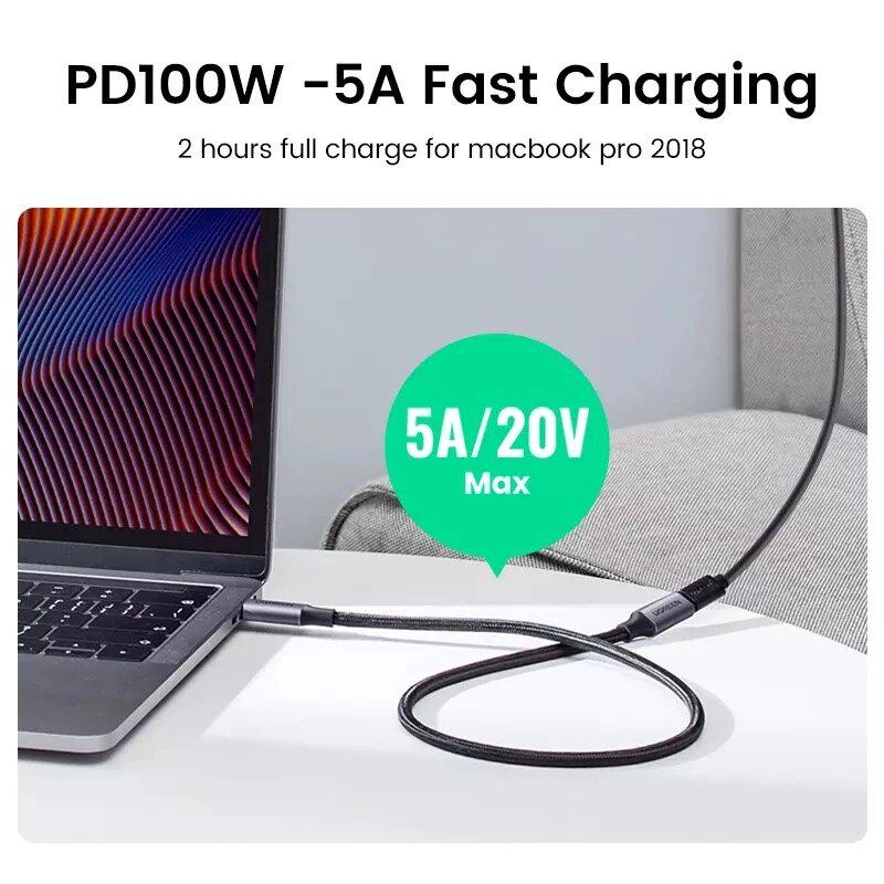 Кабель UGREEN US372 Thunderbolt 3 Type-C to Type-C 0,5 м (80810) - фото 3