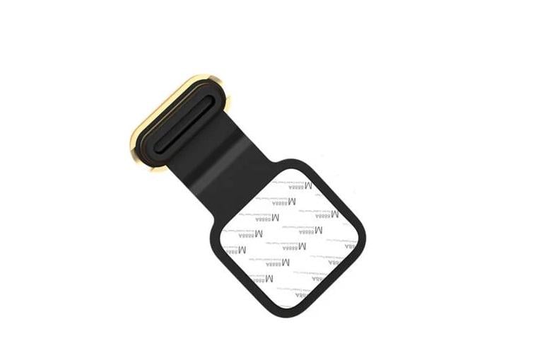 Заглушка металлическая Type-C на смартфон для защиты от грязи и пыли с черным креплением Золотой