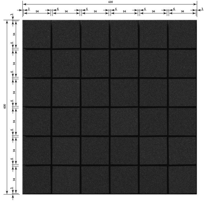 Панель Плитка из негорючего акустического поролона EchoFom Brilliance 600х600х30 мм Черный - фото 4
