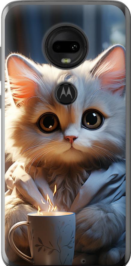 Чехол на Motorola Moto G7 White cat (5646u-1614-42517)