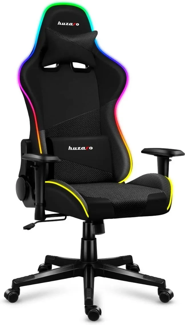 Компьютерное кресло геймерское Huzaro Force 6.2 RGB LED Black (152180510)