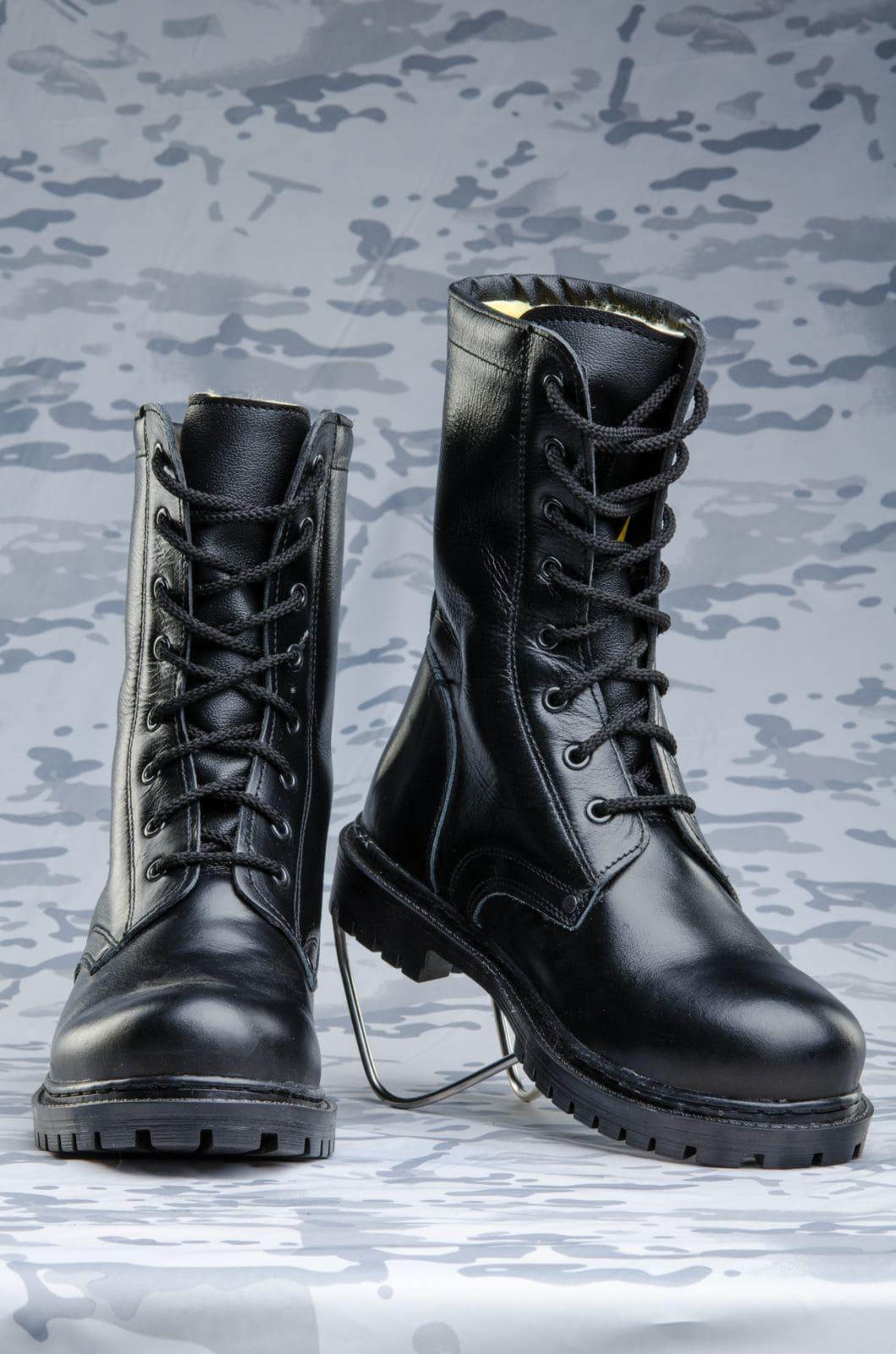 Берцы зимние FCTdesign НАТО из кожи и набивного меха р. 43 Черный - фото 5