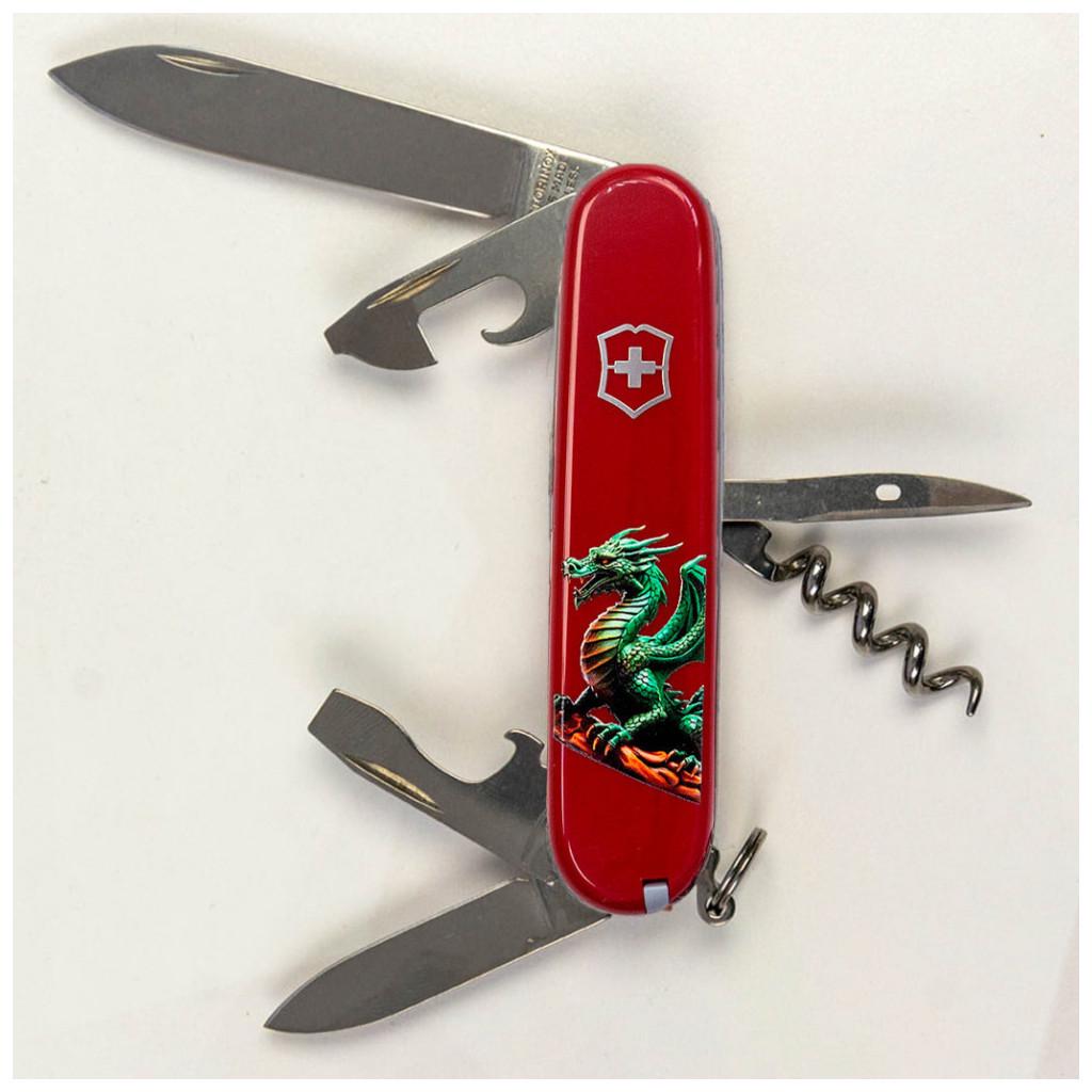 Туристический нож охотничий Victorinox Spartan Zodiac Зеленый дракон на дереве 91 мм (1.3603_Z3350u)