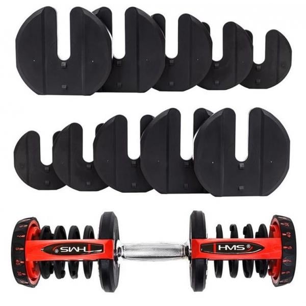 Гантель регульована HMS SR80 Чорно-червоний (305718) - фото 4 Гантель регульована HMS SR80 Чорно-червоний (305718) - фото 4