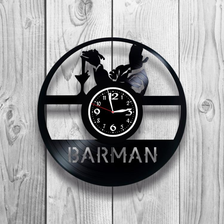Часы настенные Бармэн 0555 из виниловой пластинки Часы настенные Бармэн 0555 из виниловой пластинки