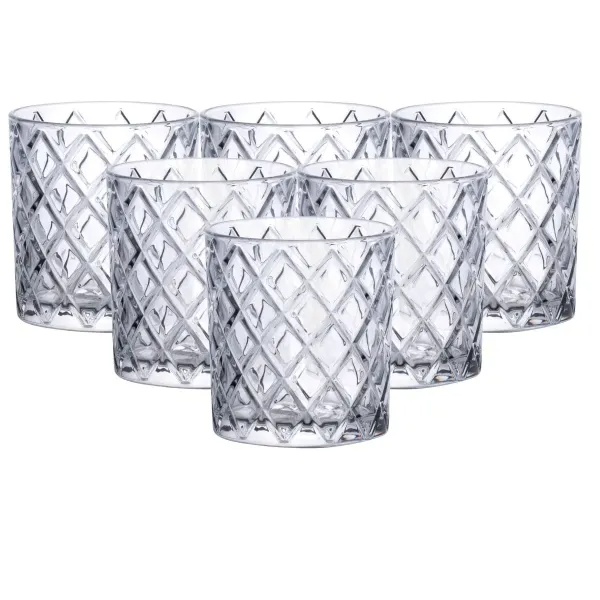 Набір склянок для віскі 6 шт. по 320 мл із товстого скла Прозорий