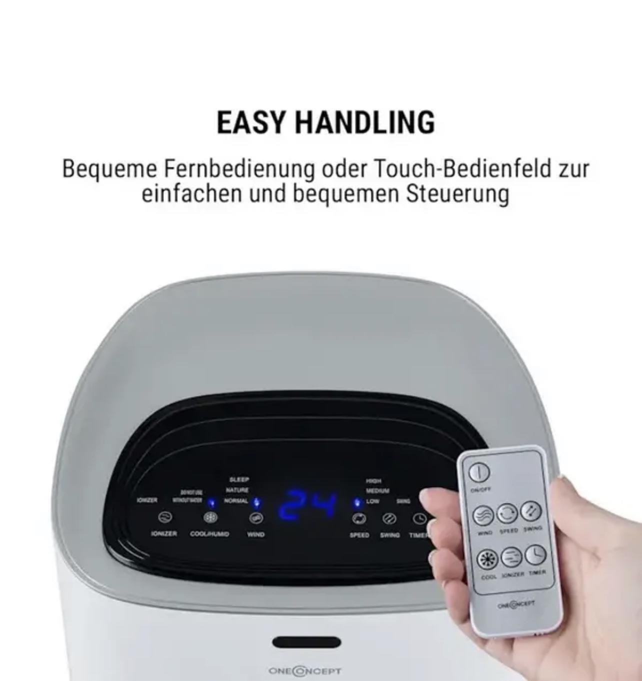 Вентилятор-охолоджувач OneConcept Coolster 4в1 з іонізацією (10032347) - фото 9 Вентилятор-охолоджувач OneConcept Coolster 4в1 з іонізацією (10032347) - фото 9