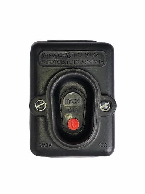 Кнопка пускач ручний 10А 380V однофазний ПНВС Чорний (S 220-12)