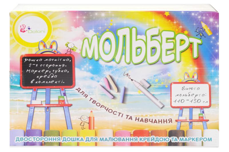 Доска для рисования Doloni Мольберт магнитный  47х40 см Черный/Синий/Красный (013777)