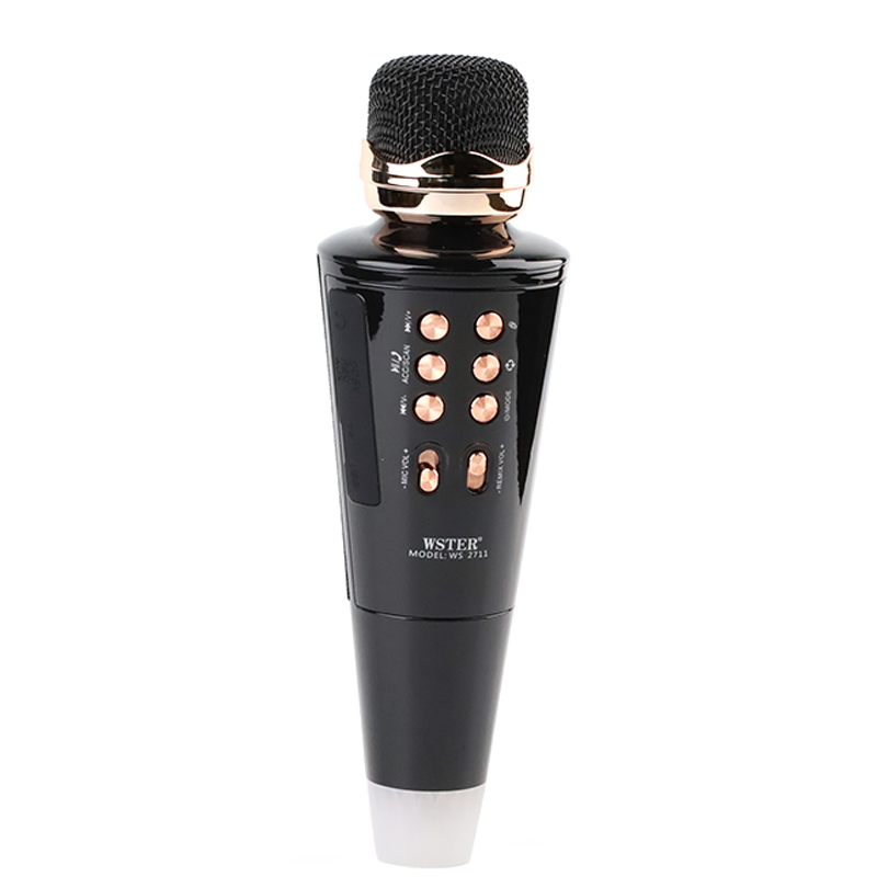 Беспроводной караоке микрофон WSTER WS2711 Bluetooth FM-радио/microSD/USB Черный - фото 7