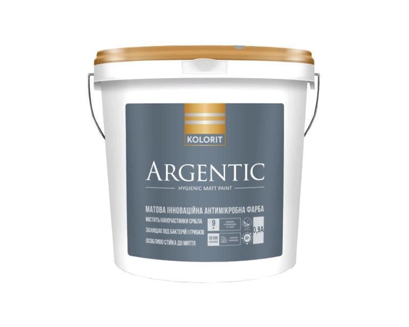 Краска интерьерная антимикробная Kolorit Argentic В1 4,5 л Белый (26747569) Краска интерьерная антимикробная Kolorit Argentic В1 4,5 л Белый (26747569)