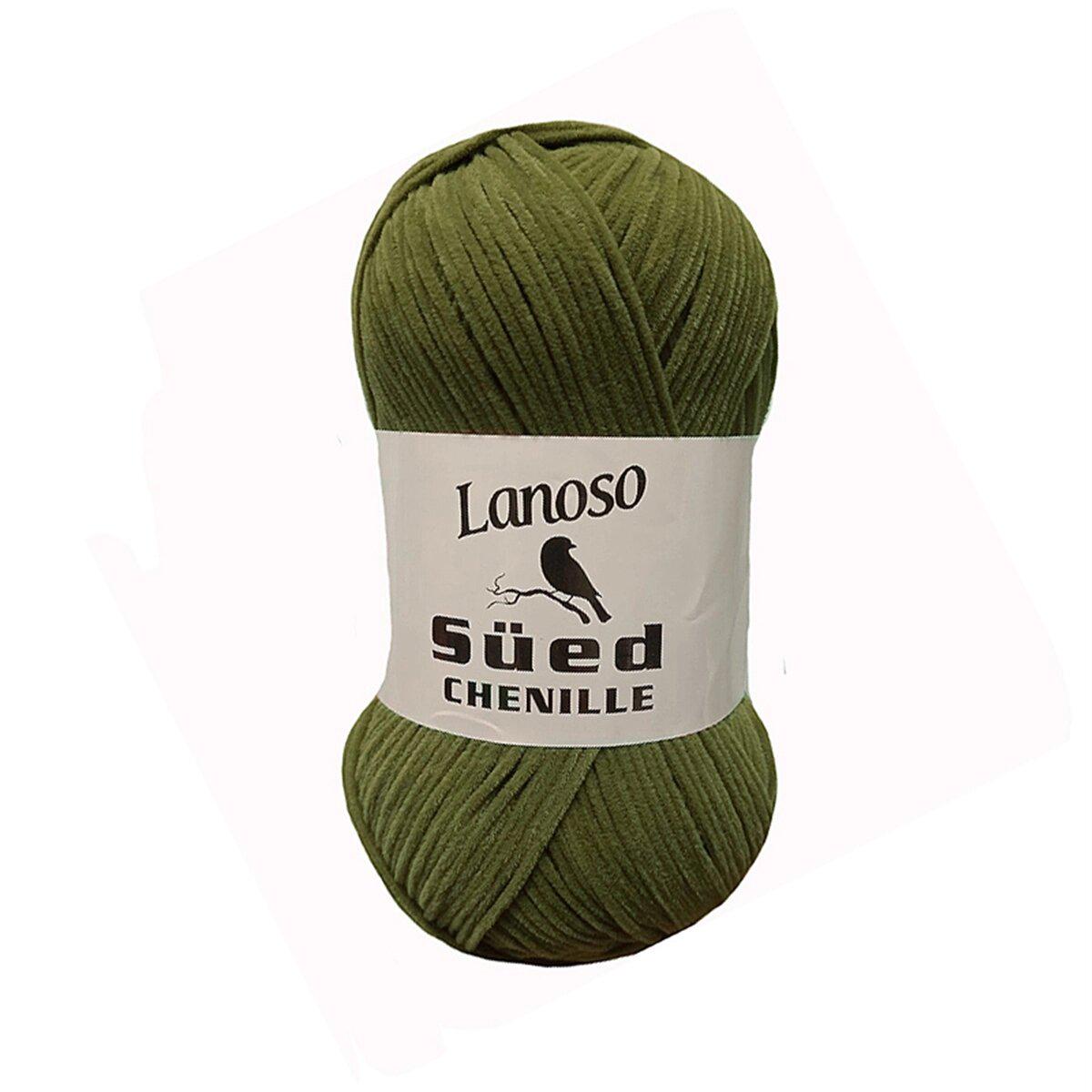 Пряжа Lanoso Sued Chenille 927 темно-зеленый (3291)