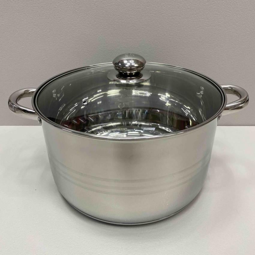 Каструля з скляною кришкою A-Plus 2171 з нержавіючої сталі 10 л (2121341954) - фото 2