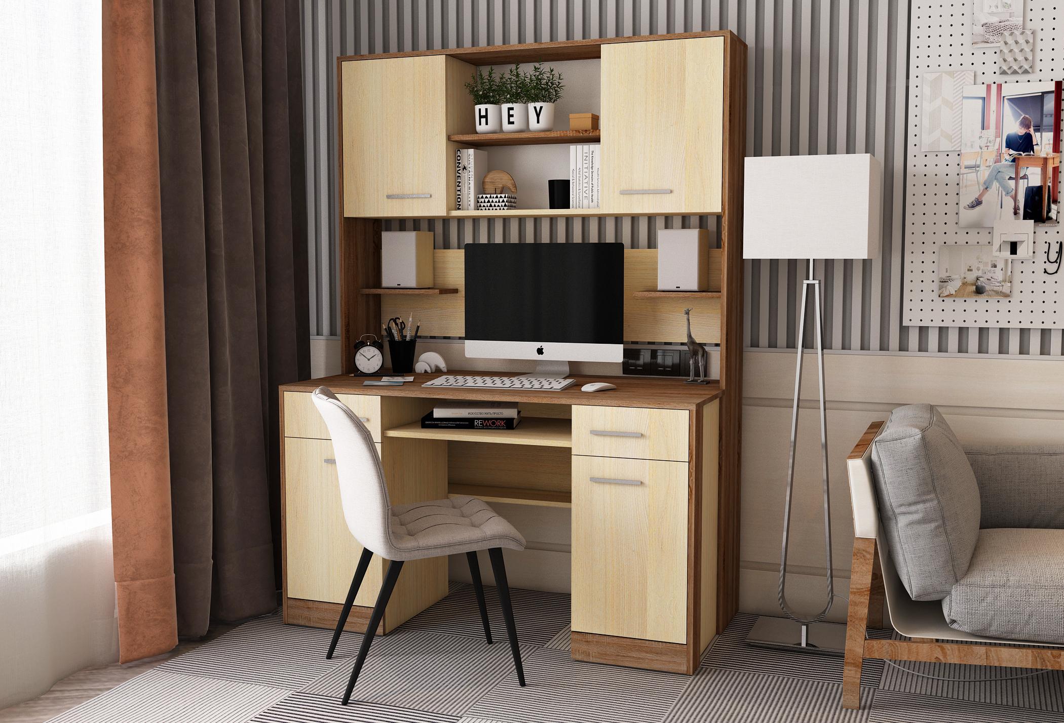 Компьютерный стол Летро Макс 3 с надстройкой полками большой 130 см - фото 3 Компьютерный стол Летро Макс 3 с надстройкой полками большой 130 см - фото 3