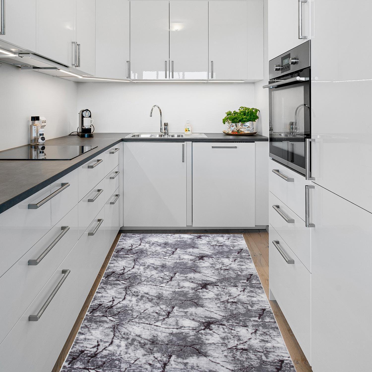 Дорожка ковровая Plato Soft 4090 на силиконовой основе противоскользящая 1 м Серый (00-00018032) - фото 3