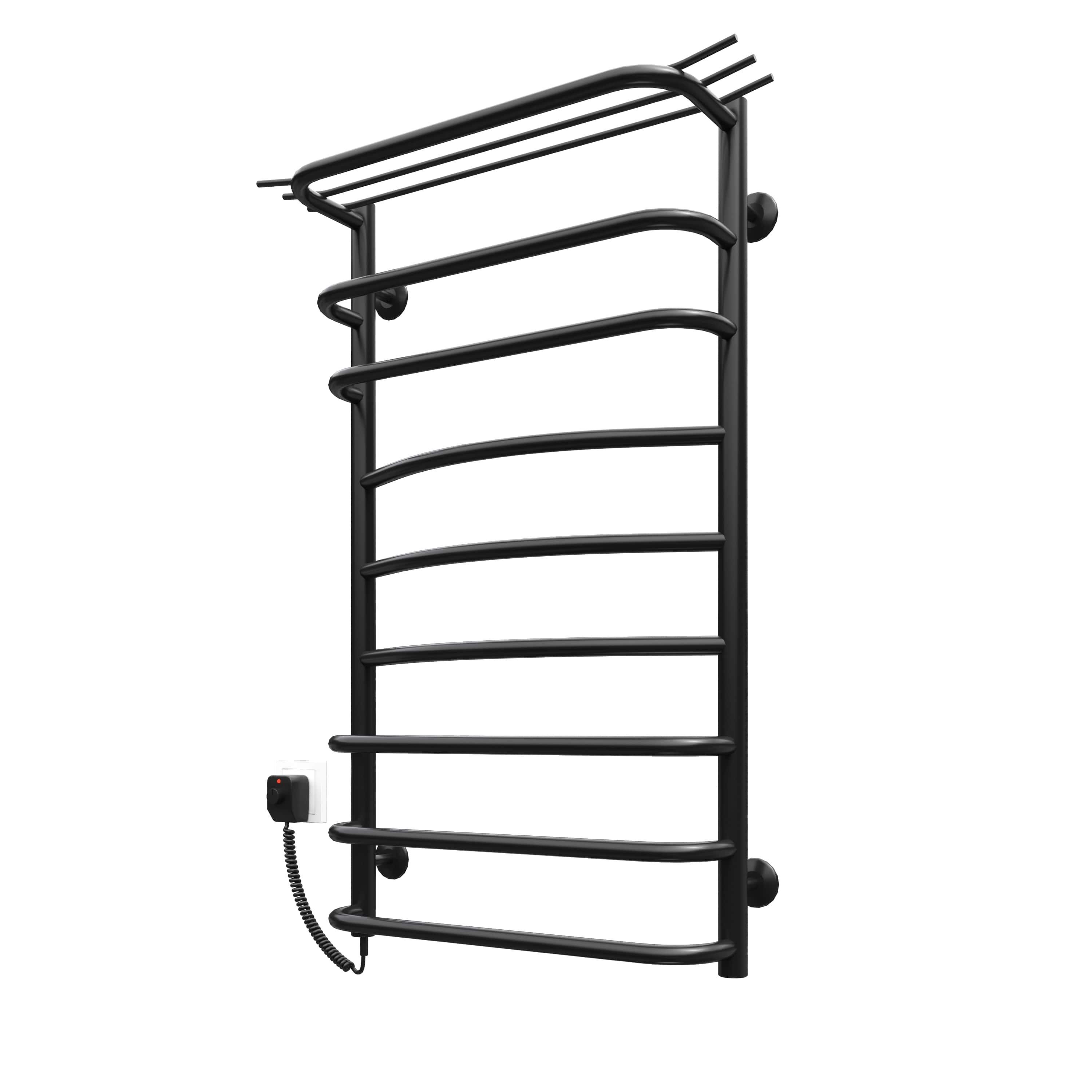 Полотенцесушитель KOSSER Канна 900х500/9 ЕL рег. Черный (ДК08EL)