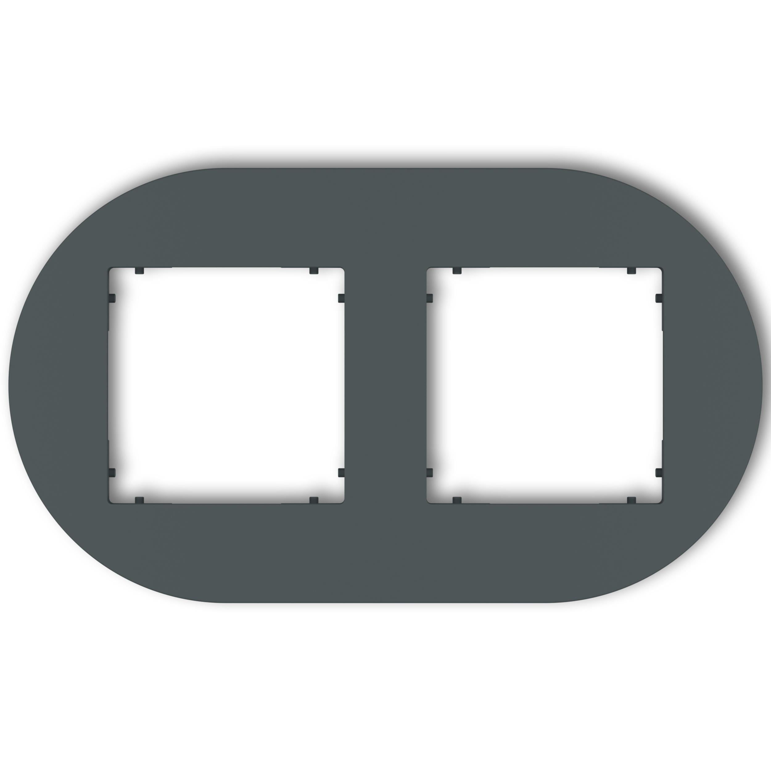 Рамка двойная универсальная круглая Karlik Mini Графитовый матовый (28MRTO-2)