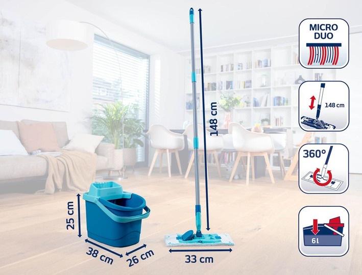 Набор для уборки швабра ведро с отжимом микрофибровая - фото 2