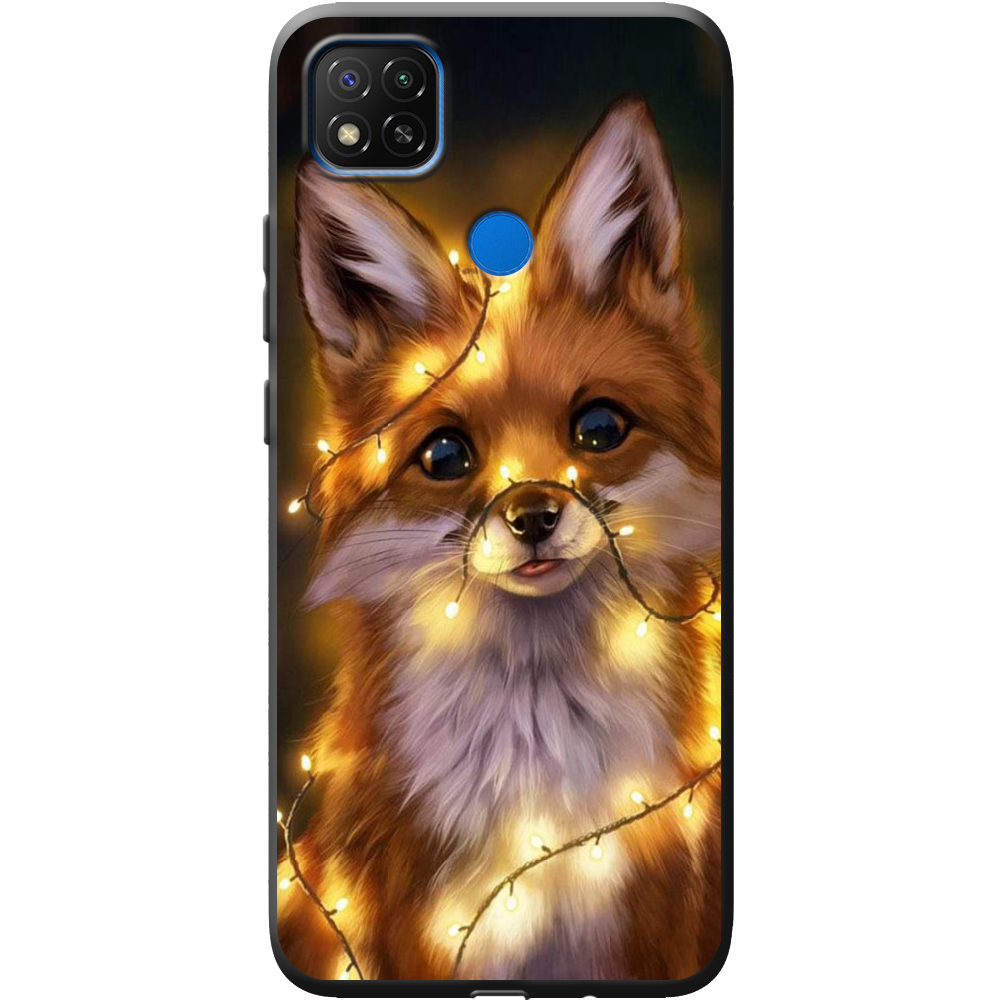 Чехол Boxface Xiaomi Redmi 9C Рождественская лиса Черный силикон (40879-up2399-41176)