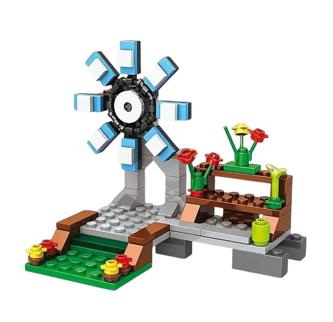 Конструктор Майнкрафт My World Добывающая станция с ветряной мельницей и домиком на дереве 393 дет. - фото 4