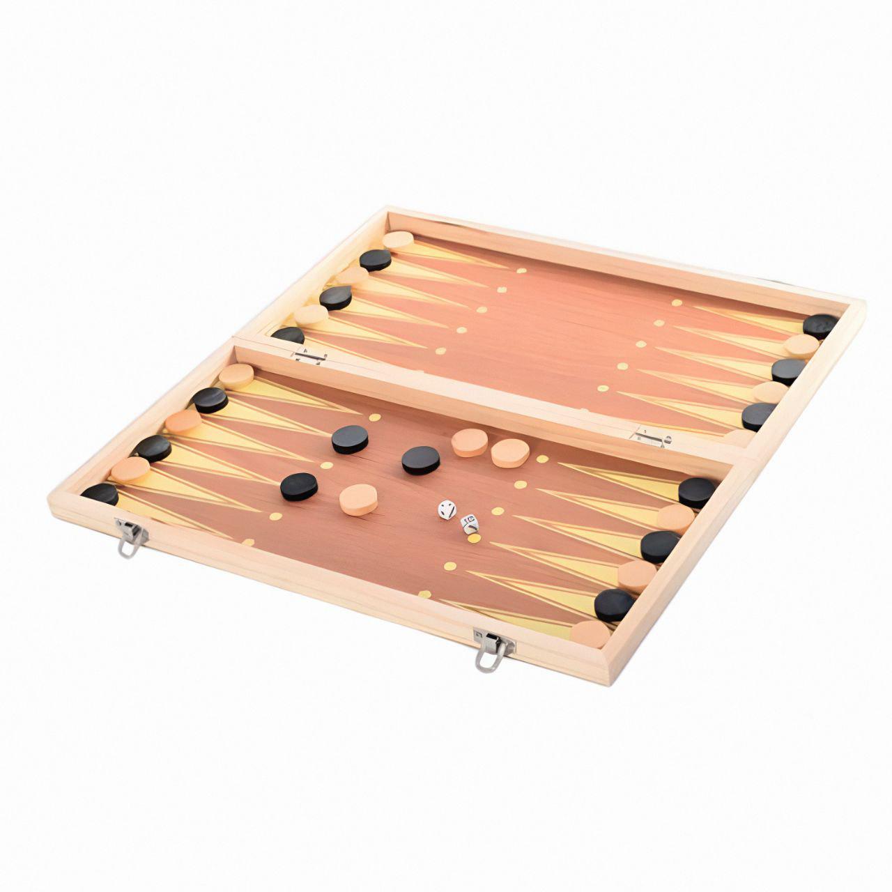 Шахи шашки та нарди QP002 3в1 з натурального дерева Коричневий (27480075) - фото 4 Шахи шашки та нарди QP002 3в1 з натурального дерева Коричневий (27480075) - фото 4