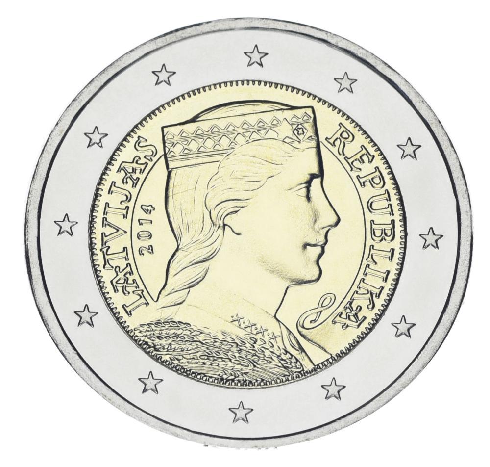 Коллекционная монета Латвия 2 евро 2014 UNC (М23093)