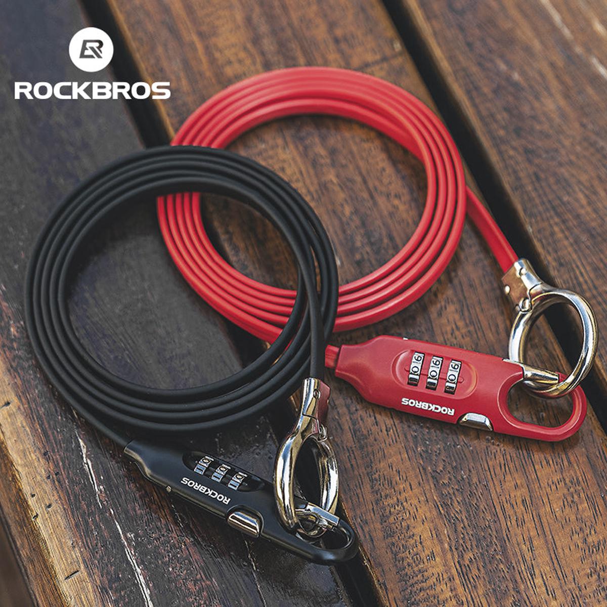 Замок тросовый велосипедный с кодом ROCKBROS L50115 3CDL 150 см Красный (RB-3CDL-5203) - фото 2