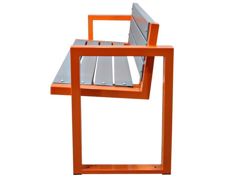 Скамейка садово-парковая со спинкой Kompred CITY U OL705 1500х500х900 мм Оранжевый