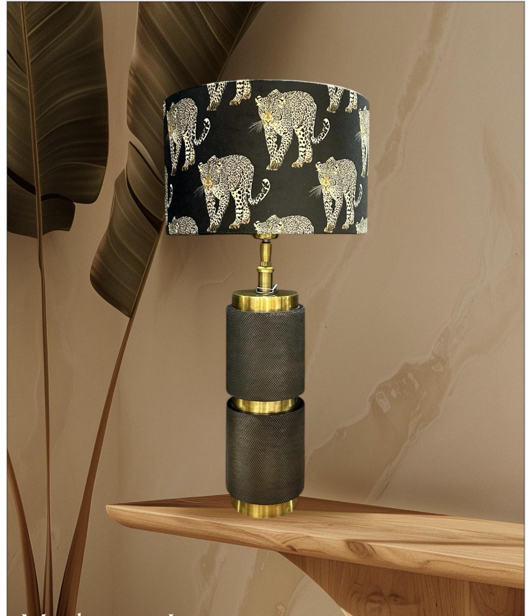 Настільна лампа Dutch Style Leopard латунева з абажуром (25790305)