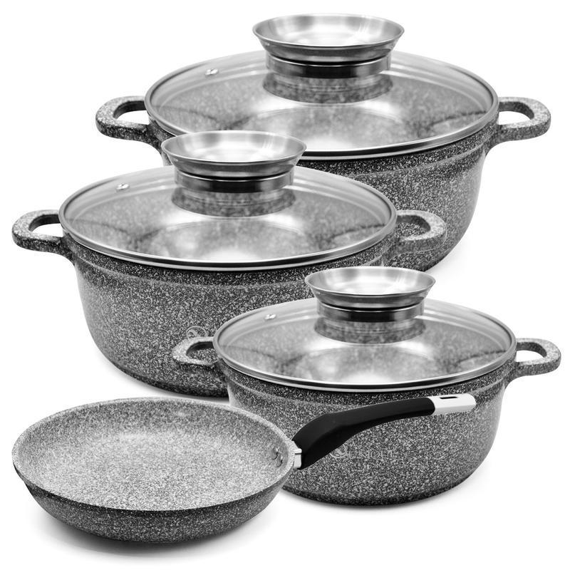 Набір казанів UNIQUE Мatrix UN-5531 4 предмета квадратні 24 см сковорода 13341 (IR003982)