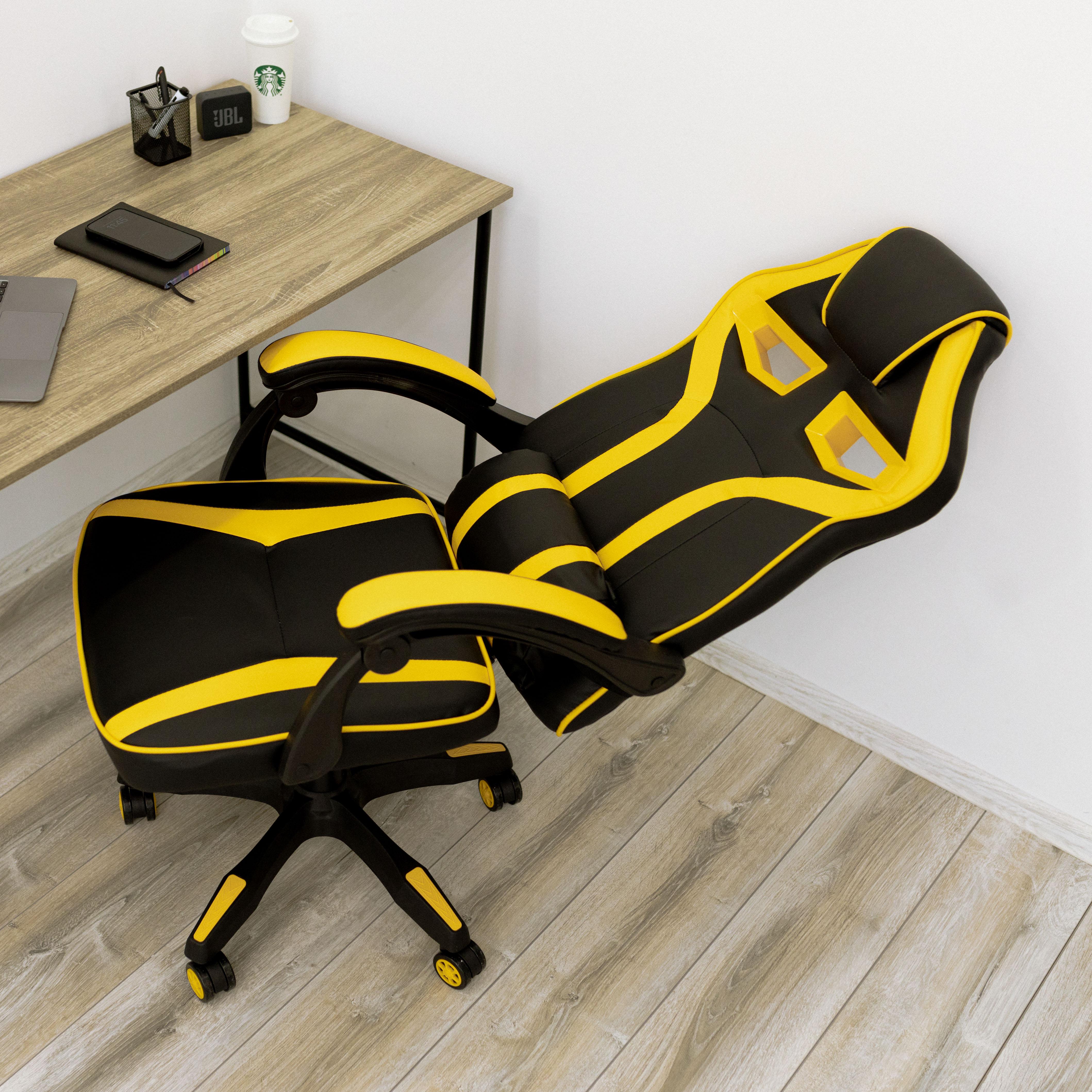 Крісло комп'ютерне геймерське 4Points NT з подушками для дома та офісу Жовтий (40015) - фото 6 Крісло комп'ютерне геймерське 4Points NT з подушками для дома та офісу Жовтий (40015) - фото 6