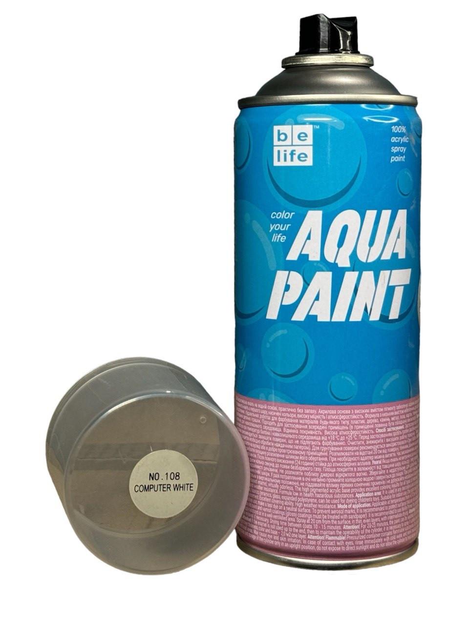 Аэрозольная краска на водной основе Belife Aqua Paint шелковисто-матовая Грязно белый (A108) Аэрозольная краска на водной основе Belife Aqua Paint шелковисто-матовая Грязно белый (A108)