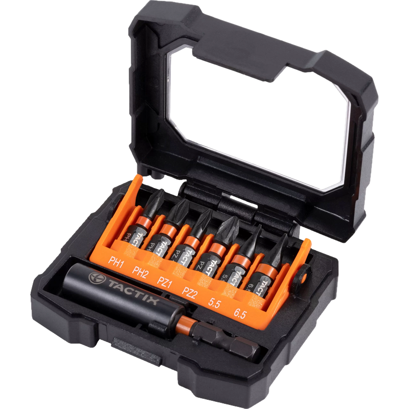 Набор ударных бит Tactix 455854 7 шт. с держателем в кейсе закаленная сталь (INSOTOTVMB2007PMT0)