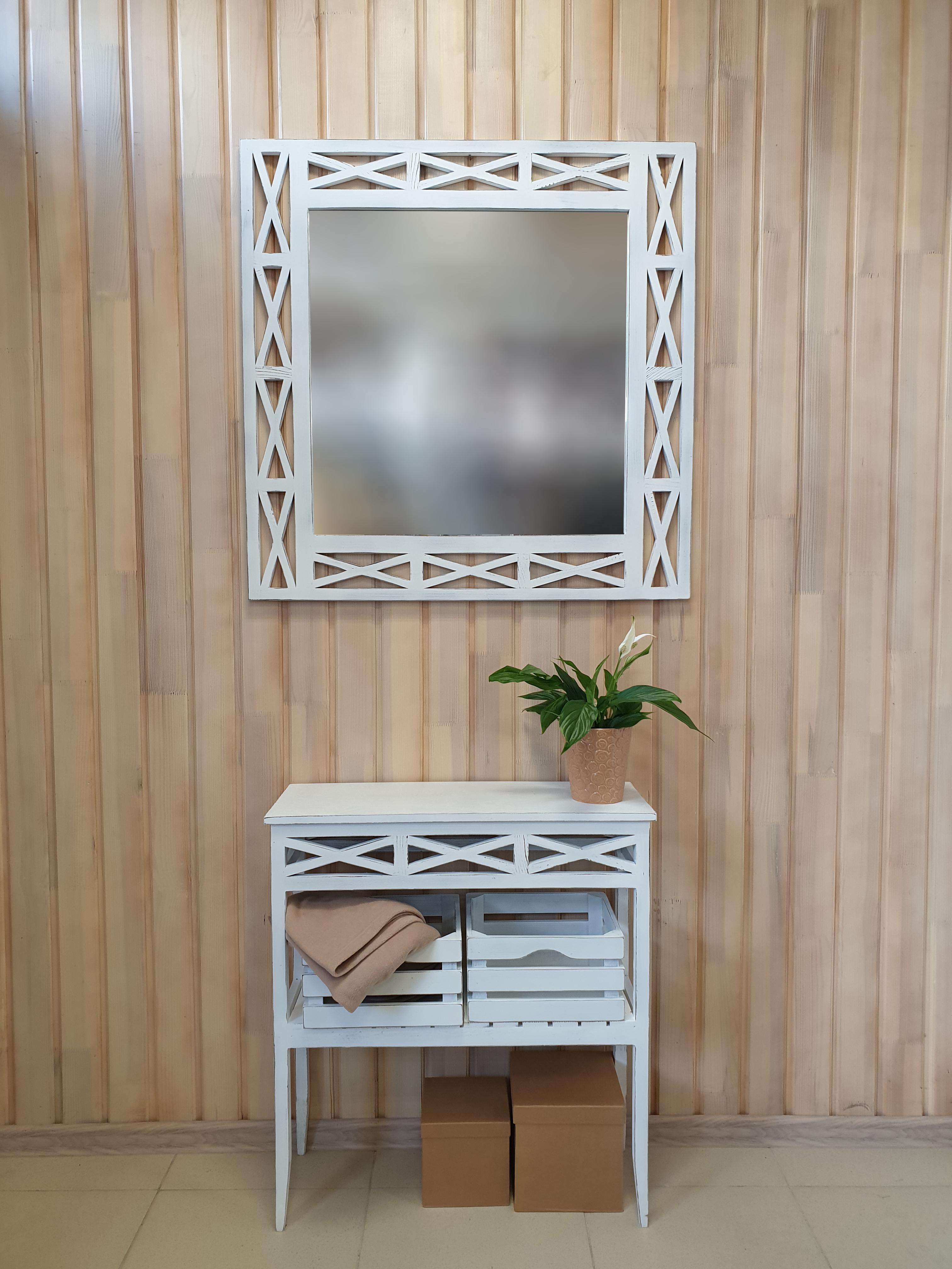 Консольний столик Древоделя Версаль 2 77х70х26 см Біла патина (71301) - фото 3 Консольний столик Древоделя Версаль 2 77х70х26 см Біла патина (71301) - фото 3