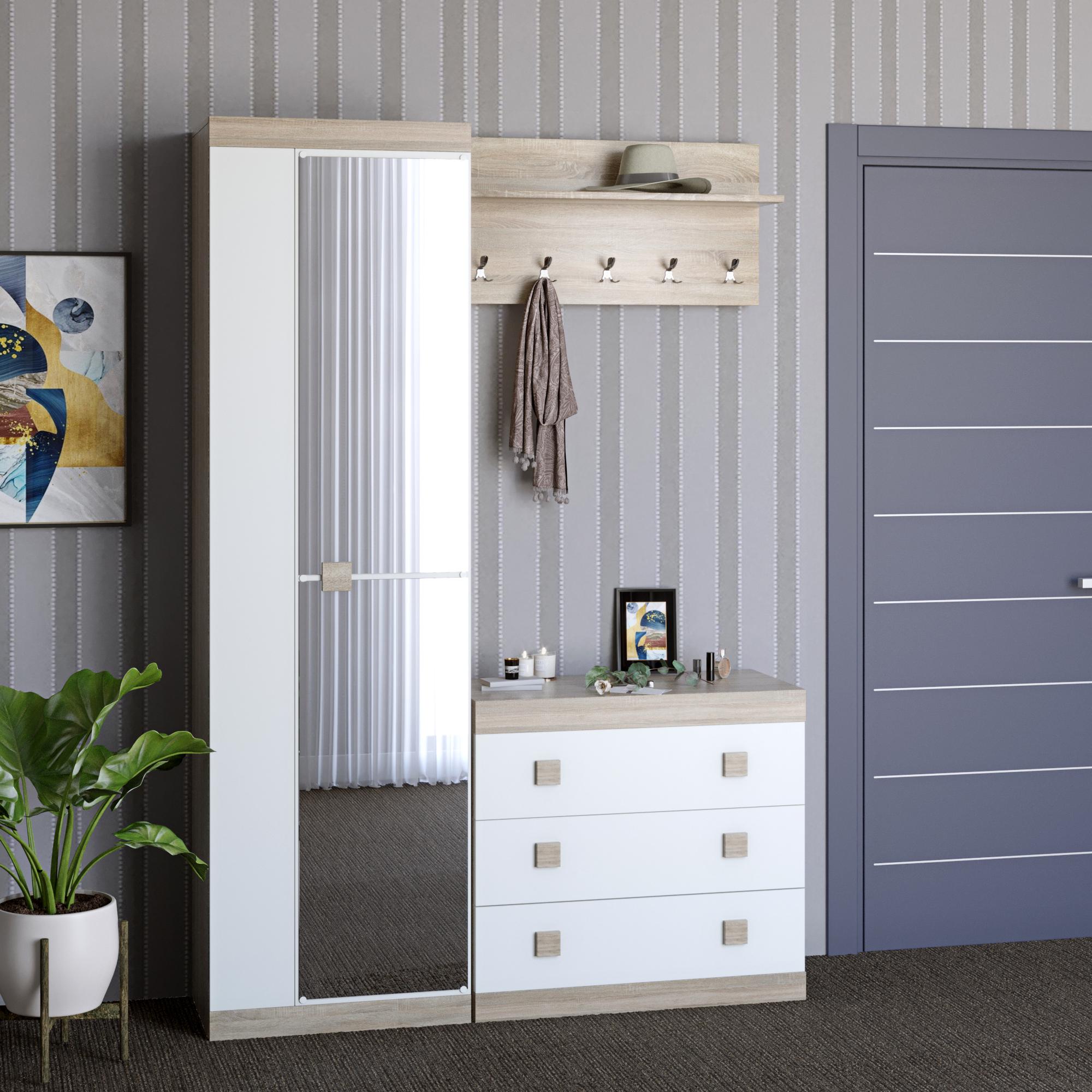 Прихожая Эверест Соната 4-модульная 4 эл. Дуб Сонома/Белый (DTM-2196)