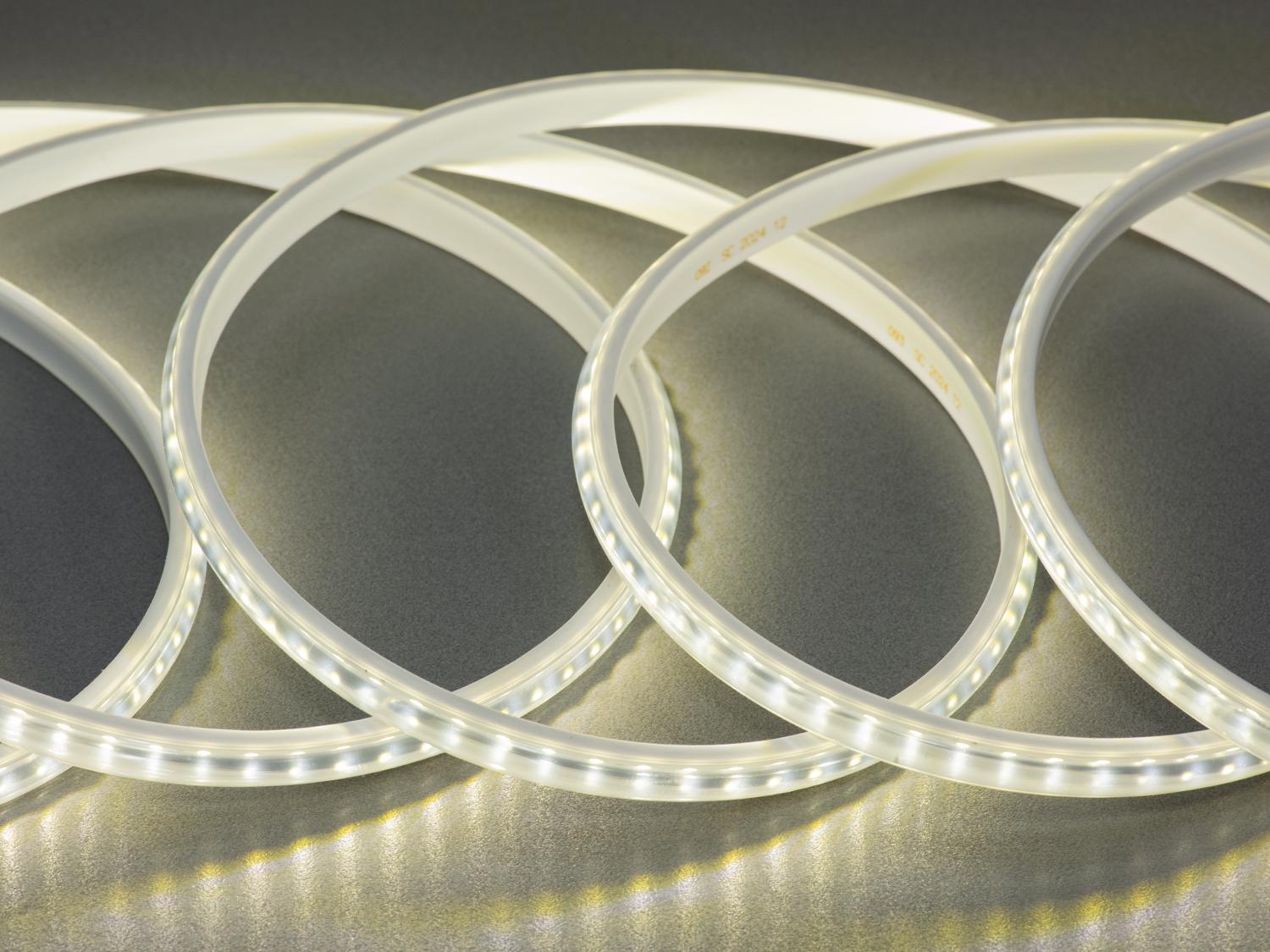 Светодиодная лента 220 В 120 диодов на метр герметична 10 мм Нейтральный Белый (P220-2835-120-NW-65-10)