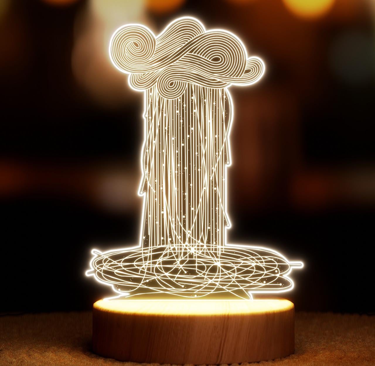 Ночник-светильник Lampic Облако USB дерево/акрил 15х23 см Желтый (32377399)