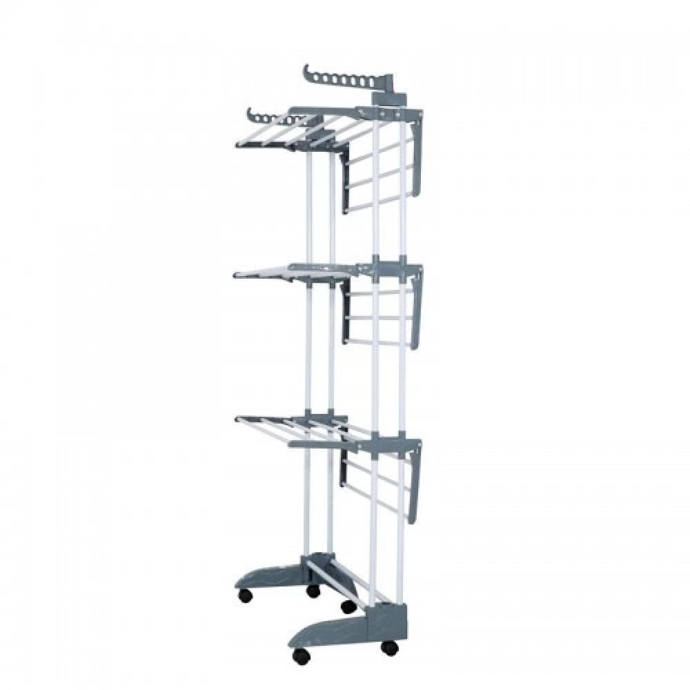 Сушилка-органайзер для белья Bonro B88 многоярусная раскладная на колесиках до 35 кг Серый (132-76-42400234) - фото 2