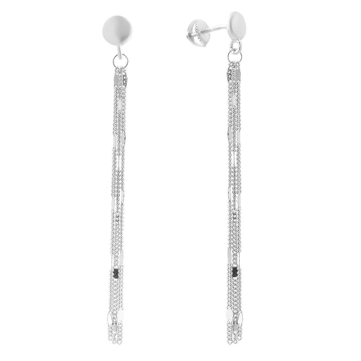 Серьги серебряные LoveR с многослойными цепочками