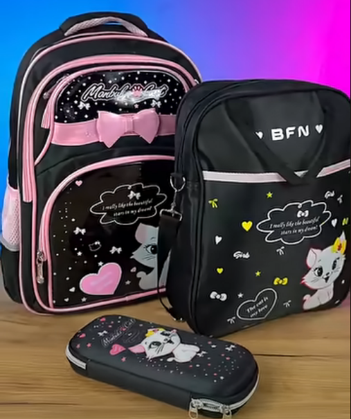 Школьный набор для девочки рюкзак/сумочка и пенал 3 пр. Черный (28443983) - фото 8 Школьный набор для девочки рюкзак/сумочка и пенал 3 пр. Черный (28443983) - фото 8