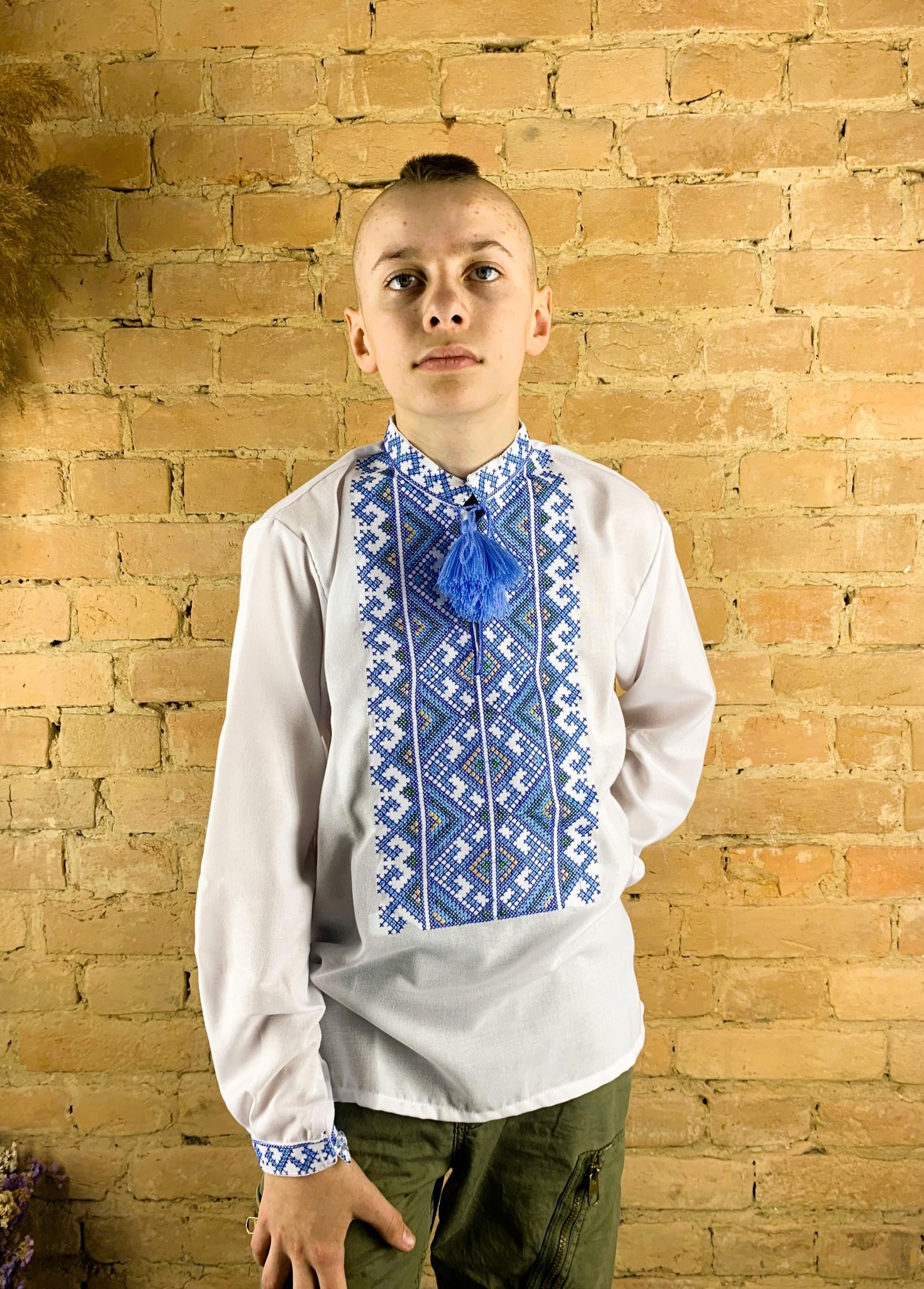 Вышиванка подростковая для мальчика Гармония р. 44 Голубой (77124/44) - фото 2 Вышиванка подростковая для мальчика Гармония р. 44 Голубой (77124/44) - фото 2