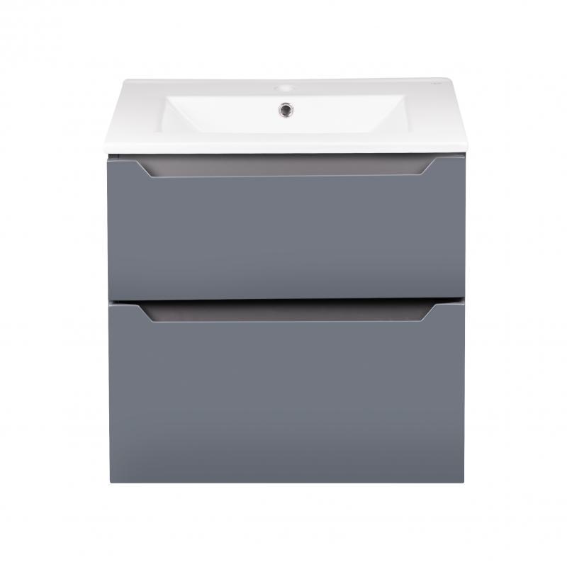 Комплект тумба подвесная и раковина врезная Q-tap Scorpio 605х585х460 Graphite (QT1472TPВ6023060CG)