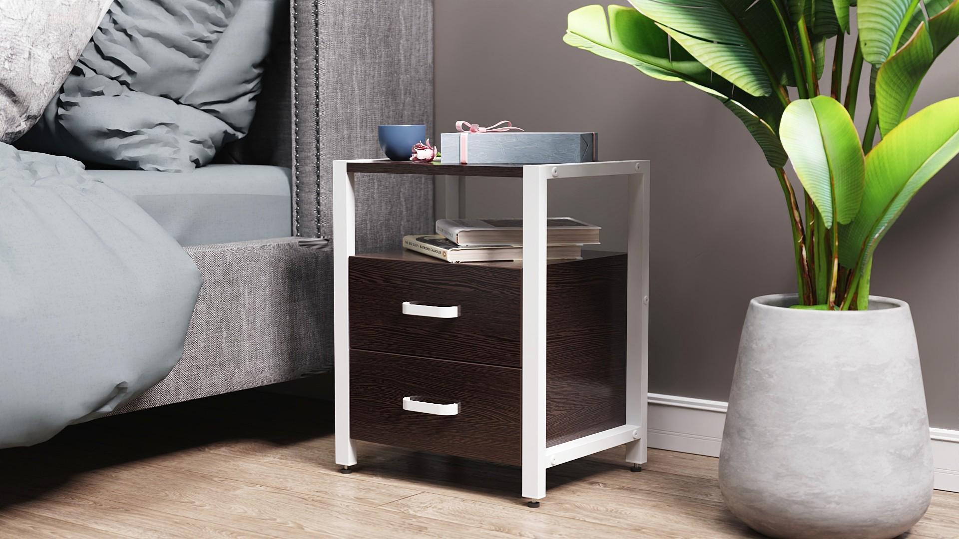 Тумба универсальная Ferrum-decor Вивьен 2/2 ДСП 16 мм 50x41x40 см Белый/Венге (FRD-106181)